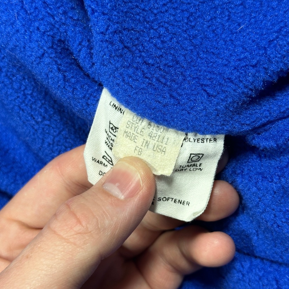 Vintage 80s Made in USA Patagonia Synchilla Shelled Jacket Grey Blue XL 42111 F8 - Picture 9 of 13